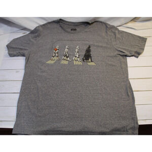 Star Wars Dark Vader & Storm Troopers Graphic Tee Gray Crewneck SS Men's 3XL